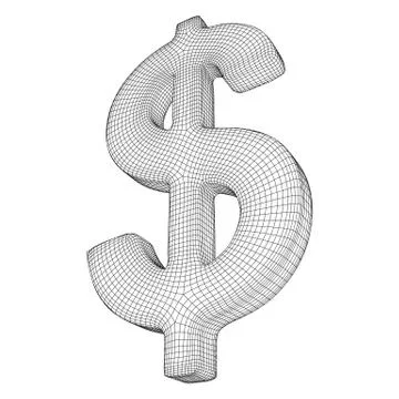 Dollar sign wireframe vector 스톡 일러스트