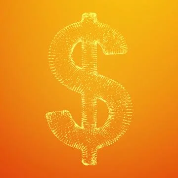 Dollar sign wireframe vector 스톡 일러스트