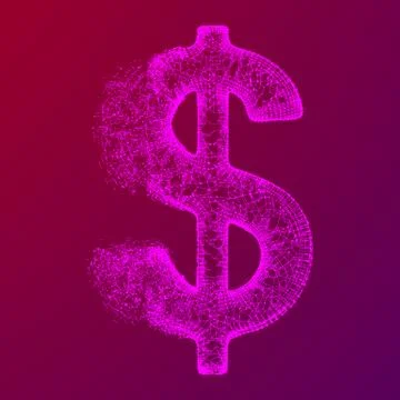 Dollar sign wireframe vector 스톡 일러스트