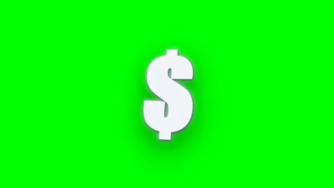 Dollar sign3 render bottom Green Screen Lower Third Stock Footage 345222173