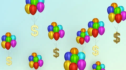 Dollar Signs With Balloons Vídeo Stock 26382595