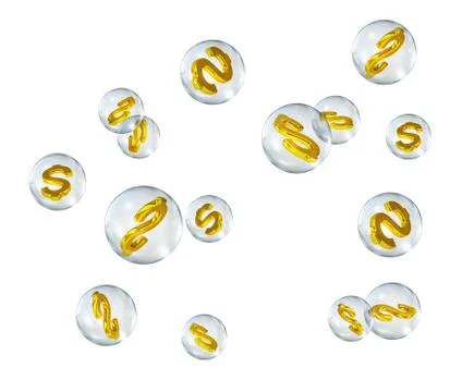 Dollar signs in bubbles Illustrazione stock