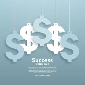 Dollar signs hanging on the ropes. Vector. Stock Illustration