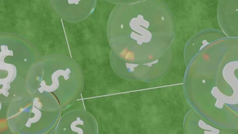Dollar Signs Inside Transparent Bubbles Stock Footage 310502095