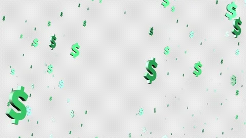 Dollar Signs rain Alpha Channel Motion Graphic Stock Footage 344699035