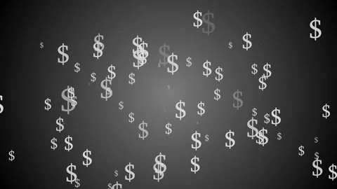 Dollar signs scattered and falling gradient background animation Video stock 335488609