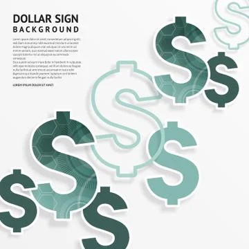 Dollar signs on white background. Vector. Stock Illustration