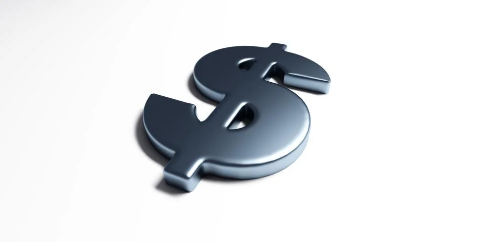 Dollar Silver Symbol. 3D Render illustration Illustrazione stock