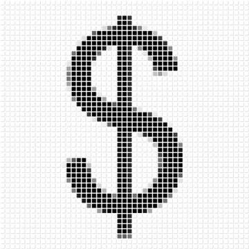 Dollar. Simple geometric pattern of black squares in dollar Stockillustratie