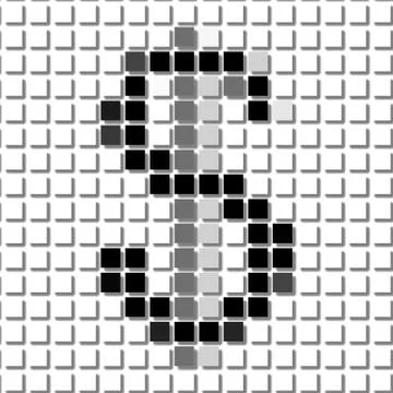 Dollar. Simple geometric pattern of black squares in dollar Stock Illustration