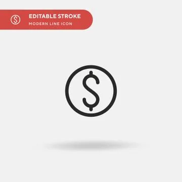 Dollar Simple vector icon. Illustration symbol design template for web mobile Stock Illustration