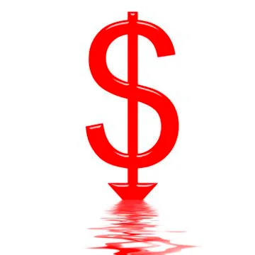 Dollar Sinking Stock Illustration