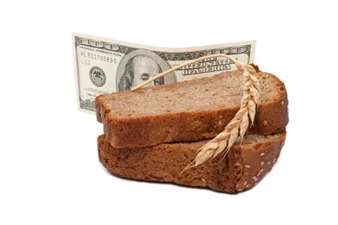 Dollar with slice bread Stock Photos