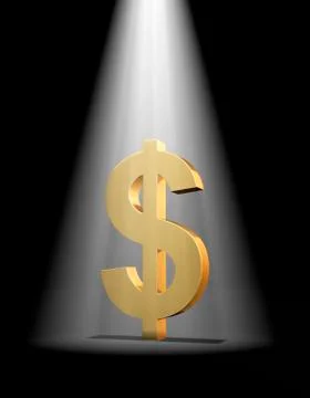 Dollar in the spotlight Stock Illustration