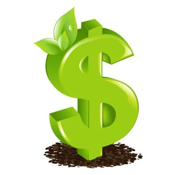 Dollar with sprout Stock Illustration