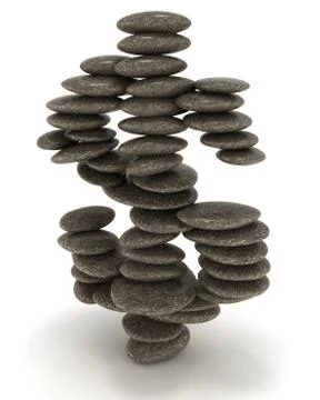 Dollar stability. pebble stack 스톡 일러스트