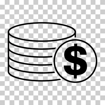 Dollar stack coin, flat icon money design, cash sign vector illustration Stock Illustration