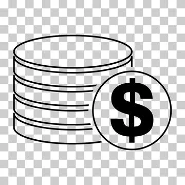 Dollar stack coin, flat icon money design, cash sign vector illustration Stock Illustration