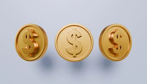 Dollar Stack of Gold Coins Icon Isolated, Symbol of investment Saving Stock Illustration