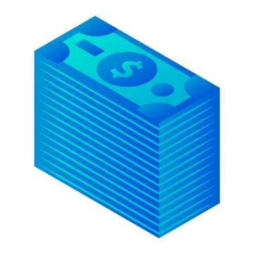 Dollar stack icon, isometric style Stock Illustration