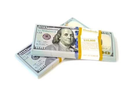Dollar stack isolated Stock Photos