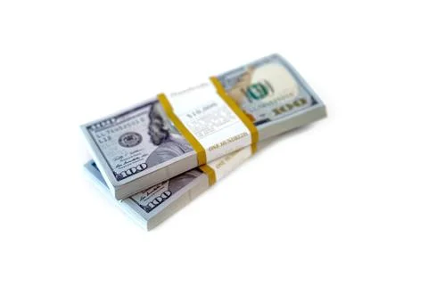 Dollar stack isolated Stock Photos