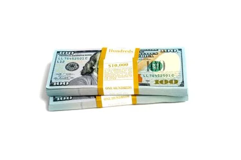 Dollar stack isolated Stock Photos