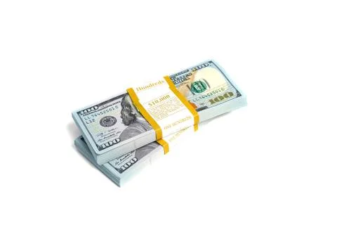 Dollar stack isolated Stock Photos
