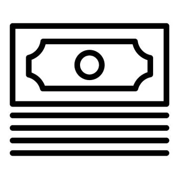 Dollar stack line icon. Pile of cash vector illustration isolated on white Stock Illustration