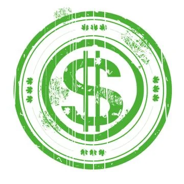 Dollar stamb green Stock Illustration