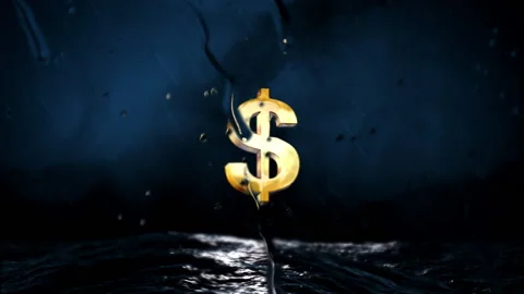 Dollar in a storm - 3d logo animation Stock Footage 152961558