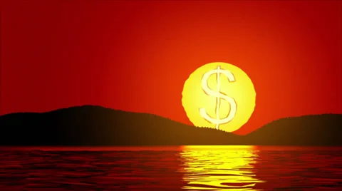 Dollar sunset $ Video stock 32226475