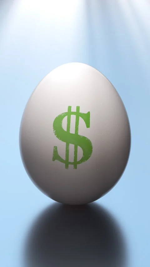 Dollar Symbol On 3D Egg Loop Stock Footage 303070197