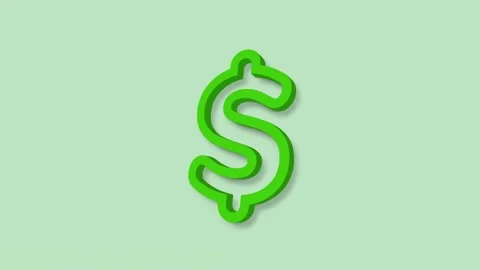 Dollar symbol 3d icon isolated on green background. 4k video Video stock 156897125