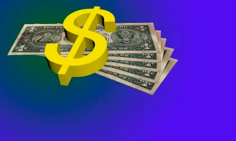 Dollar symbol 3D Illustrazione stock