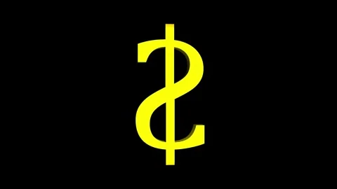 Dollar symbol 3d isolated on black background. Stock Footage 302237281