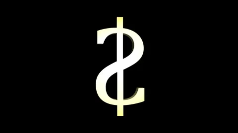 Dollar symbol 3d isolated on black background. Stock Footage 302237310