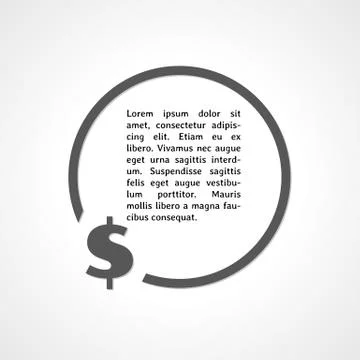 Dollar symbol and linear circle Illustrazione stock