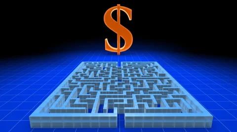 Dollar symbol and maze Stock Footage 1085657