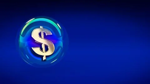 Dollar symbol in bubble. 3d rendering Stock Illustration