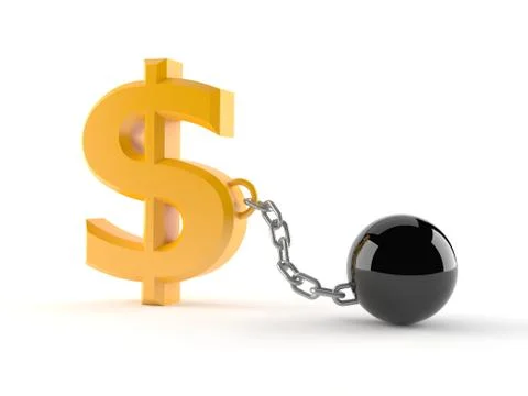 Dollar symbol with chain Stock Illustration