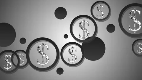 Dollar symbol circles on gradient background animation Stock Footage 334957005