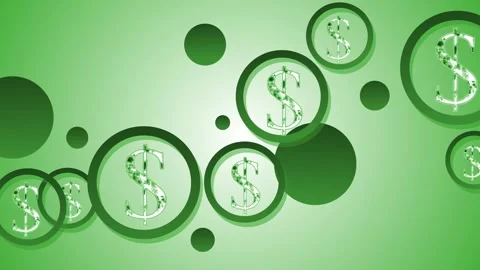 Dollar symbol circles on gradient background animation Stockbeeldmateriaal 334957237