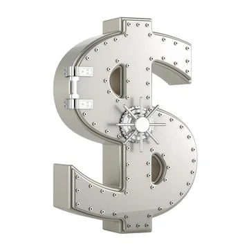 Dollar symbol as combination safe box, 3D rendering 库存插图