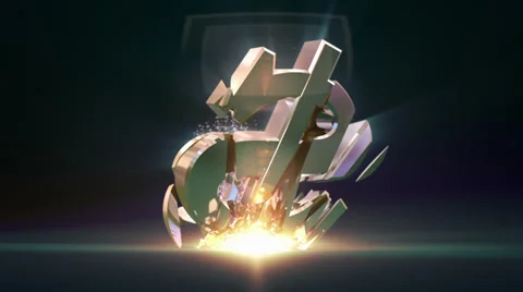 Dollar symbol destruction Video stock 38485644