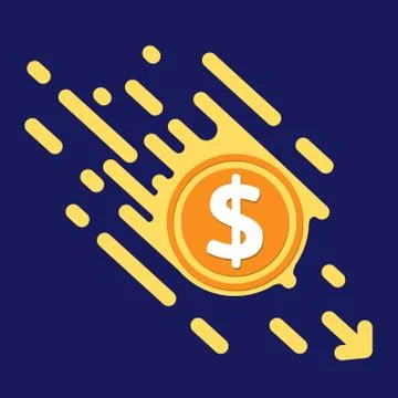 Dollar symbol in flat design for internet money. Symbol coin cur Stock Illustration