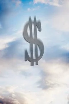 Dollar symbol floating amongst the clouds Stock Illustration