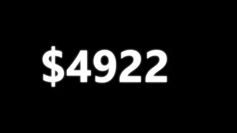 Dollar symbol glowing on black background with 2127 number sequence for fin.. Stock Footage 326666168