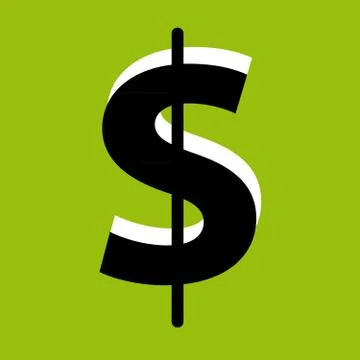 Dollar symbol on green background Stock Illustration