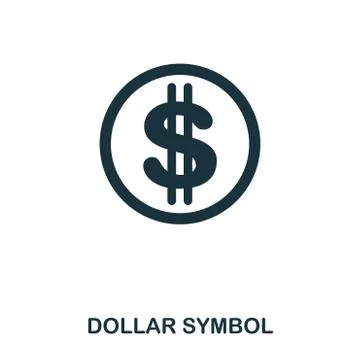 Dollar Symbol icon. Mobile app, printing, web site icon. Simple element sing Illustrazione stock